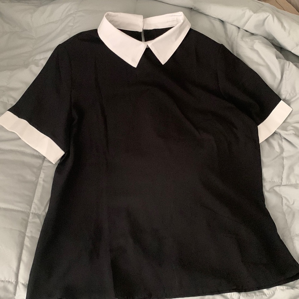 Black collared blouse